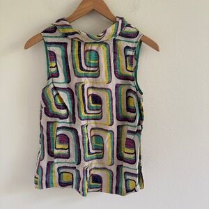 Boden Colorful Geometric Women's Linen Top